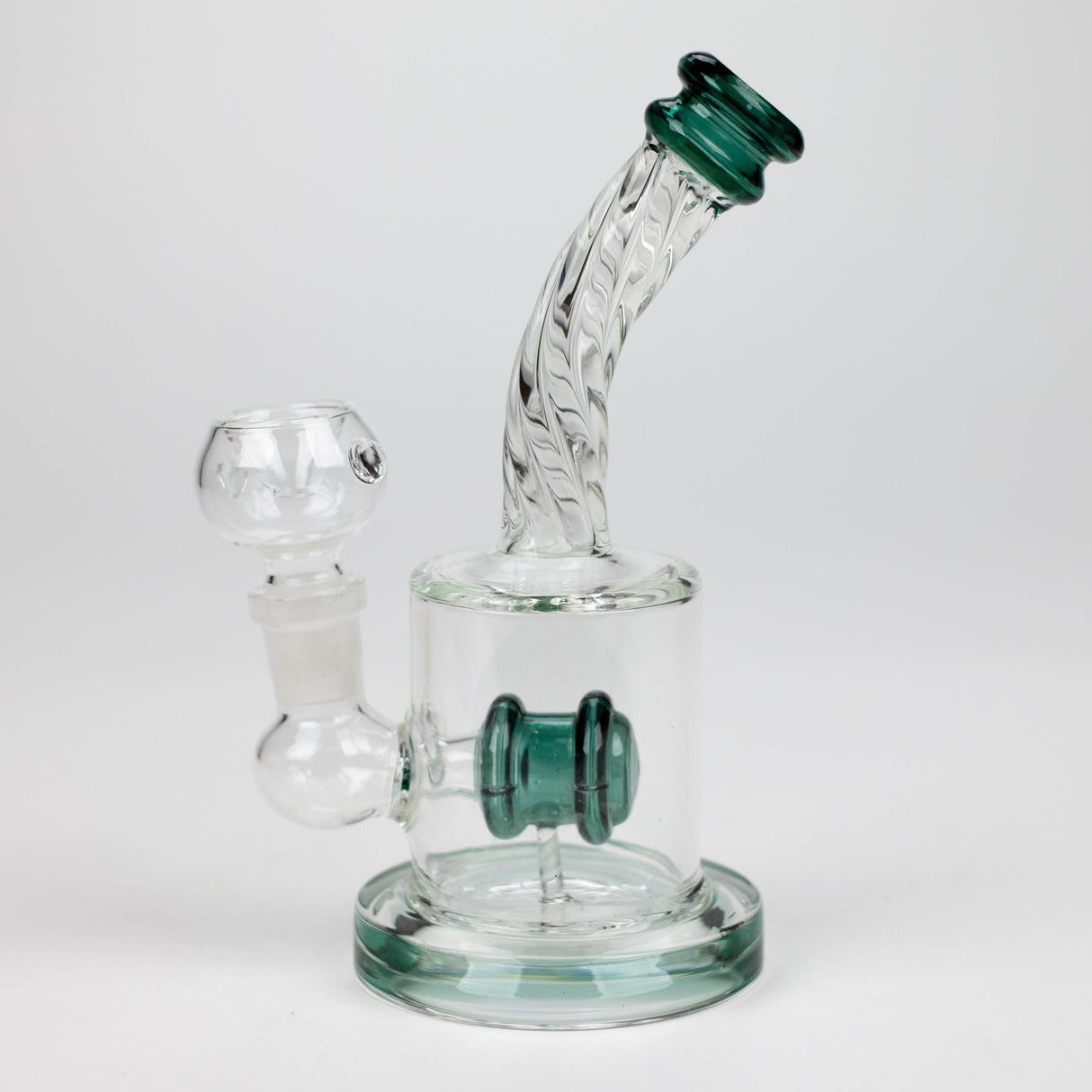 6" Twist glass bent neck glass bong with diffuser Glass Bong Bongzie Smokes