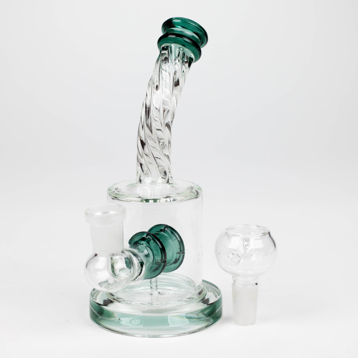 6" Twist glass bent neck glass bong with diffuser Glass Bong Bongzie Smokes