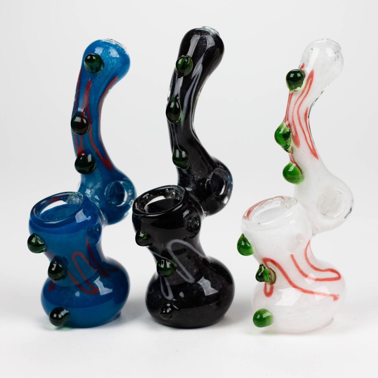 6" Single chamber fancy glass bubbler Glass Pipe Bongzie Smokes