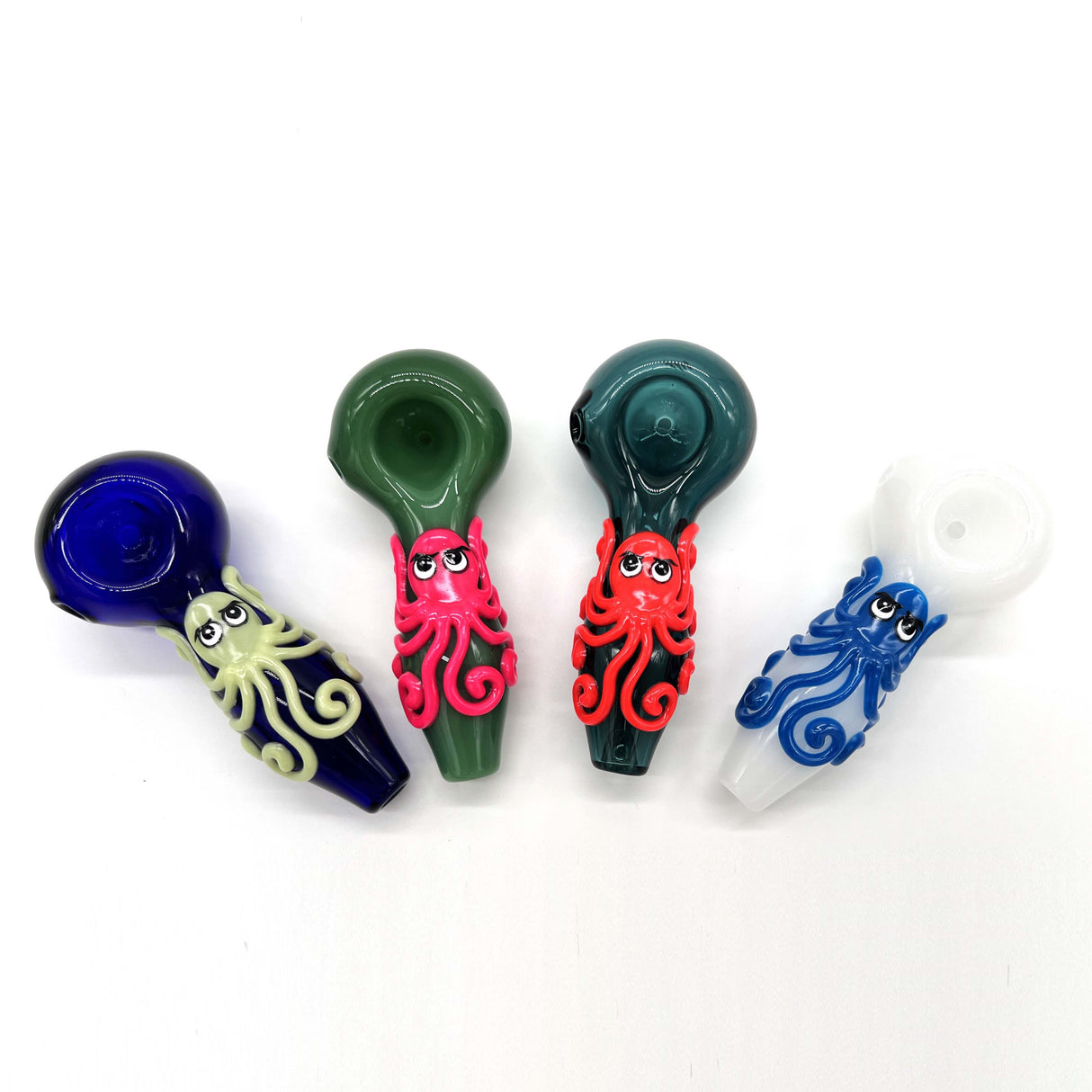 Octopus Glow In The Dark Glass Smoking Spoon Hand Pipe Glass Pipe NIBO Distribution