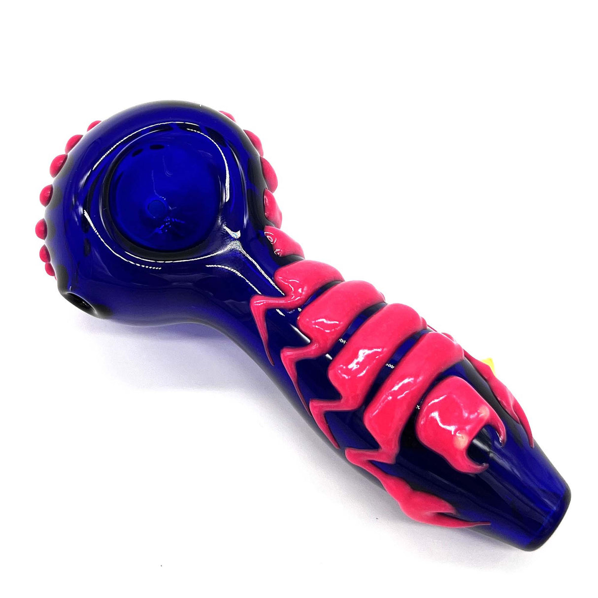 Scorpion Glow In The Dark Glass Smoking Spoon Hand Pipe Glass Pipe NIBO Distribution BLUE