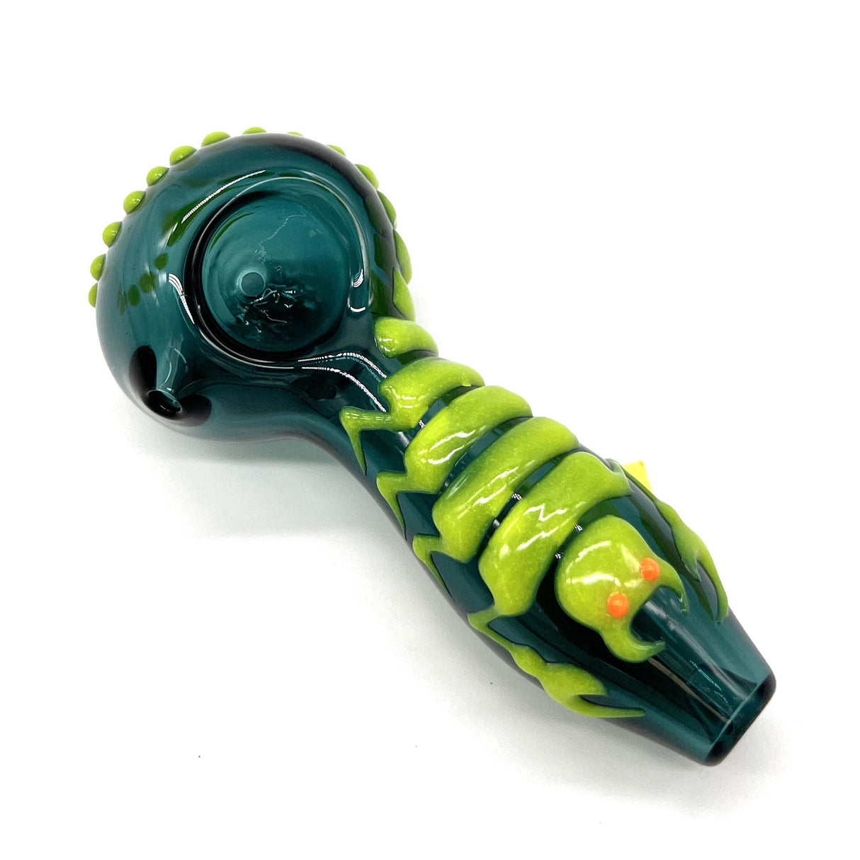 Scorpion Glow In The Dark Glass Smoking Spoon Hand Pipe Glass Pipe NIBO Distribution TEAL