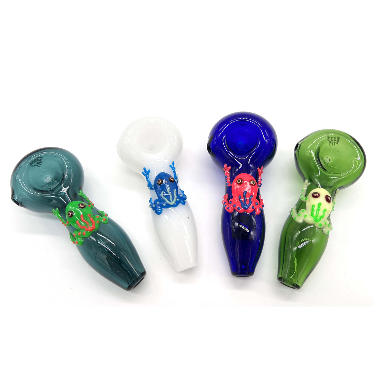 Frog Glow In The Dark Glass Smoking Spoon Hand Pipe Glass Pipe NIBO Distribution