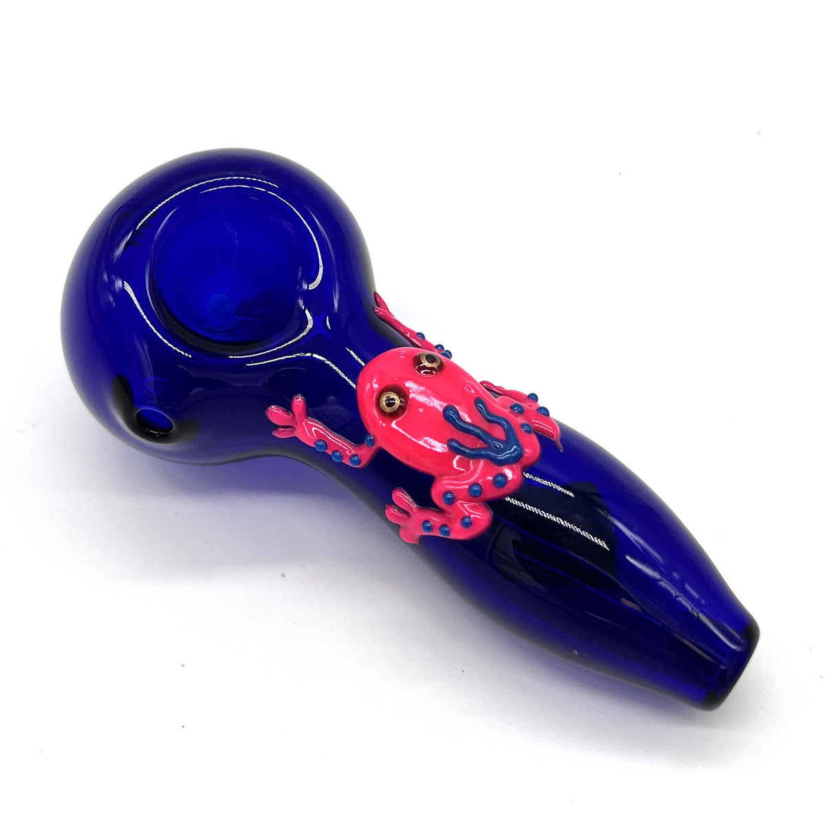 Frog Glow In The Dark Glass Smoking Spoon Hand Pipe Glass Pipe NIBO Distribution BLUE