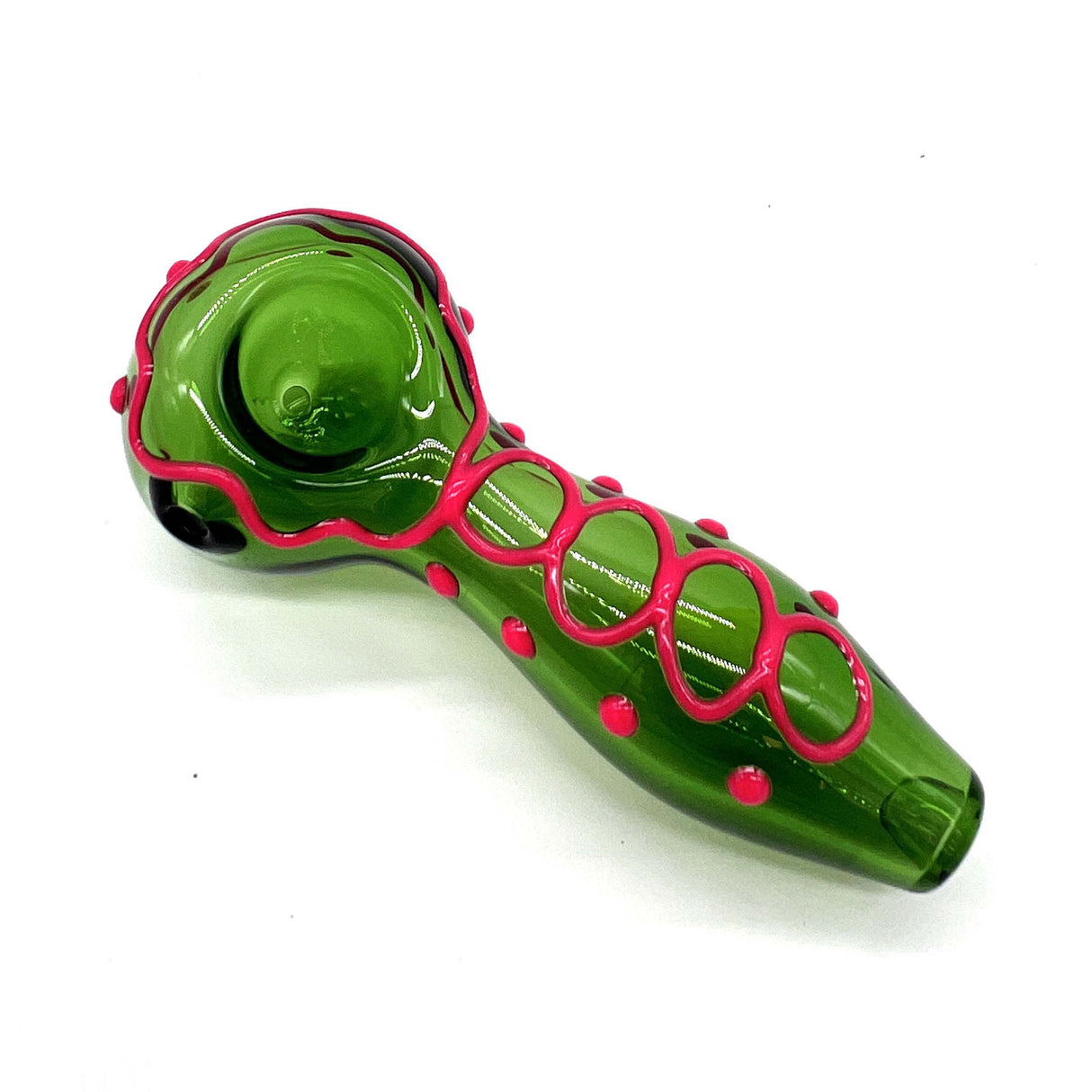 Glow In The Dark Glass Smoking Spoon Hand Pipe Glass Pipe NIBO Distribution GREEN