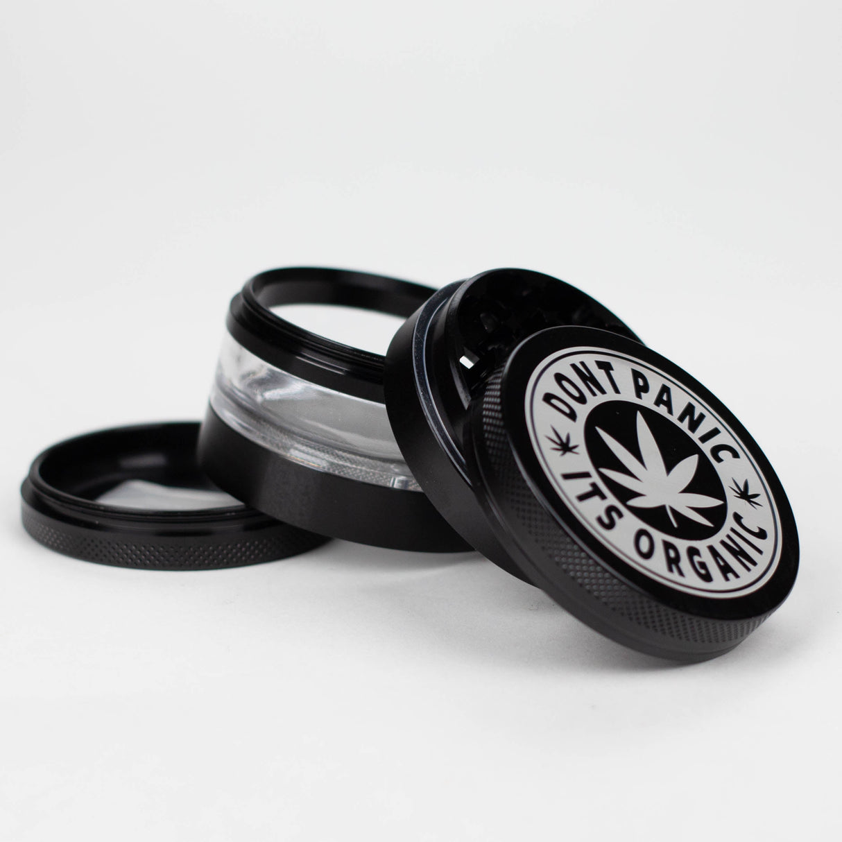 Heavy Duty Large "Don't Panic It's Organic" 4 Parts Weed Grinder Engraved in Canada Design #2 Regular Grinder Laser Ninja