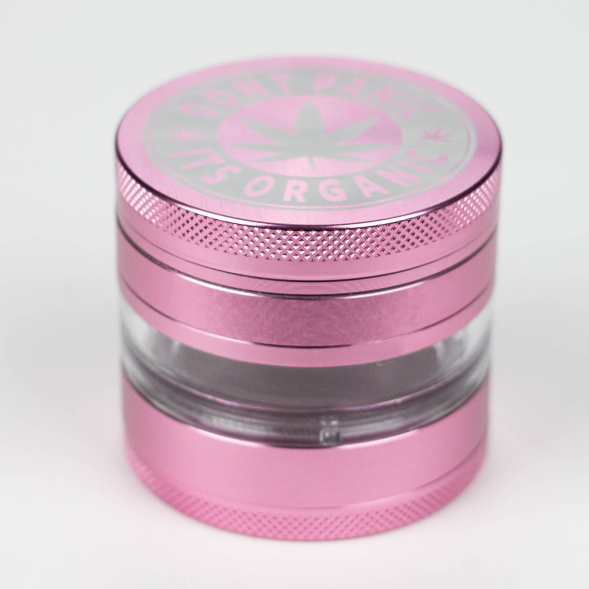 Heavy Duty Large "Don't Panic It's Organic" 4 Parts Weed Grinder Engraved in Canada Design #2 Regular Grinder Laser Ninja Pink
