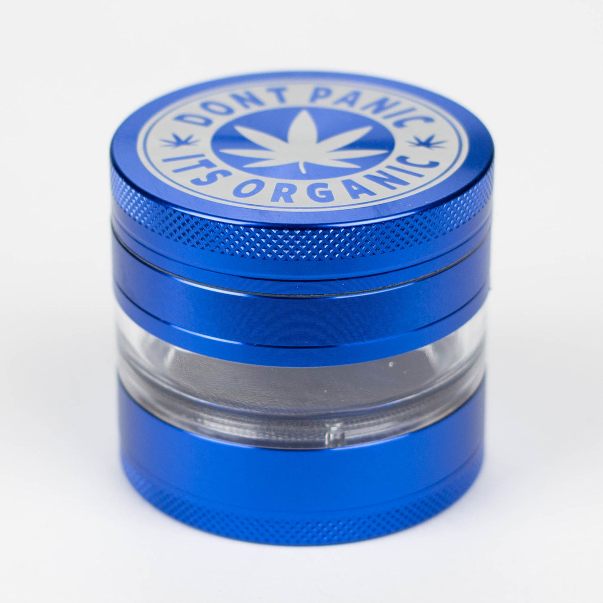 Heavy Duty Large "Don't Panic It's Organic" 4 Parts Weed Grinder Engraved in Canada Design #2 Regular Grinder Laser Ninja Blue
