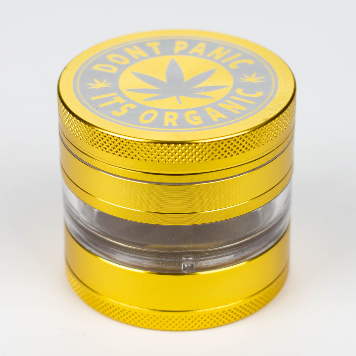Heavy Duty Large "Don't Panic It's Organic" 4 Parts Weed Grinder Engraved in Canada Design #2 Regular Grinder Laser Ninja Gold