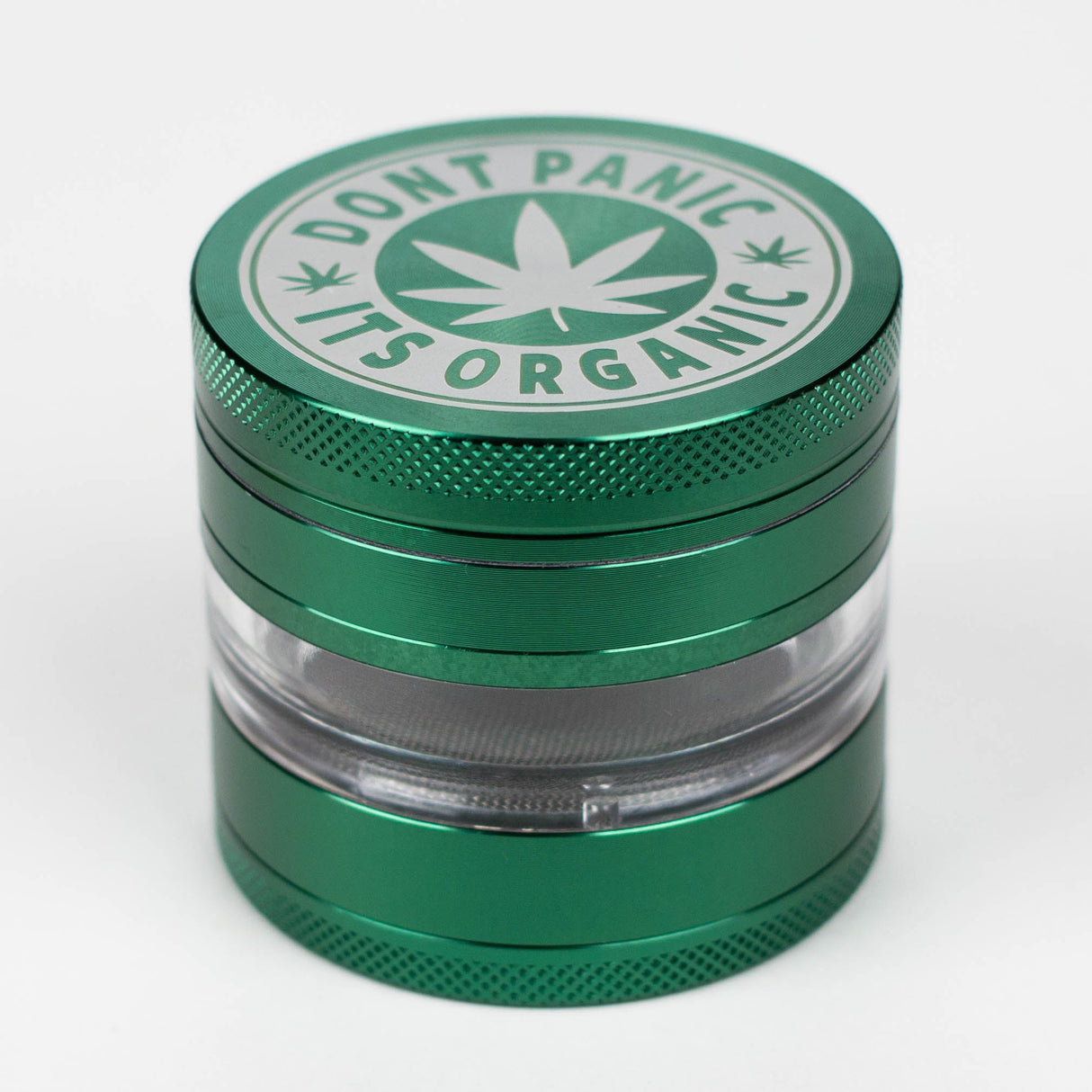 Heavy Duty Large "Don't Panic It's Organic" 4 Parts Weed Grinder Engraved in Canada Design #2 Regular Grinder Laser Ninja Green