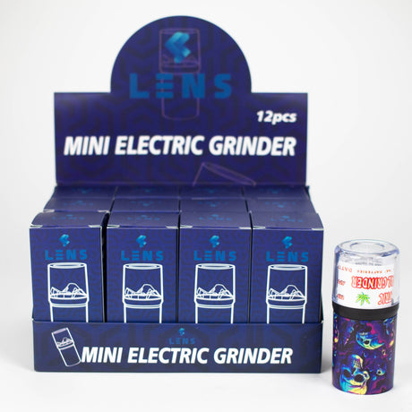 ZLens | Electric Metal Grinder with Sugar Skull Design Assorted Box of 12 Display Pack 777 Smoke