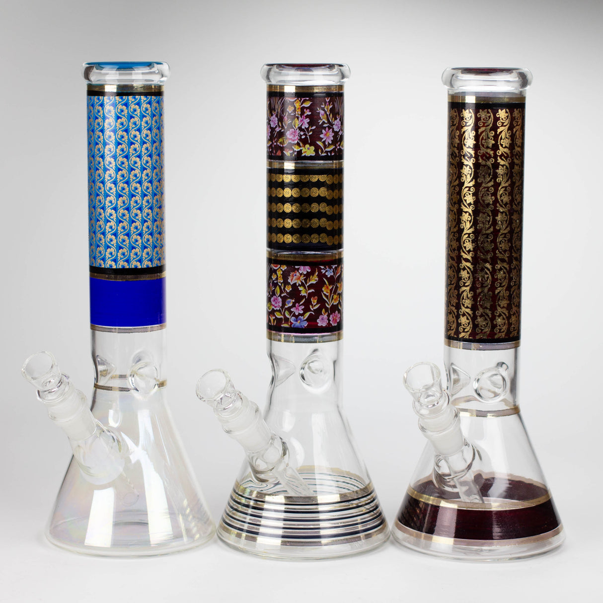 12" Royal Conical assorted design glass bong Glass Bong Bongzie Smokes