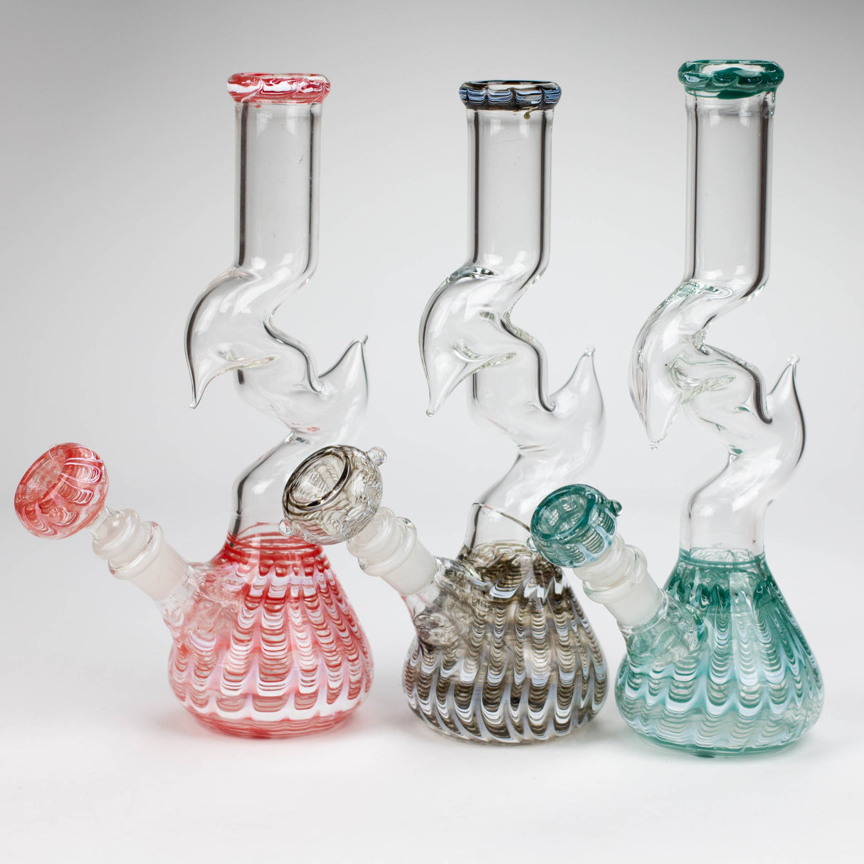 10" Zig-zag water pipe Glass Bong Bongzie Smokes