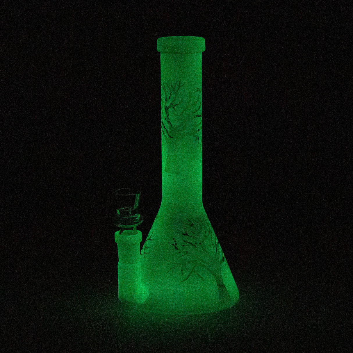 8" GLOW IN DARK TREE OF LIFE BEAKER GLASS BONG Glass Bong Bongzie Smokes