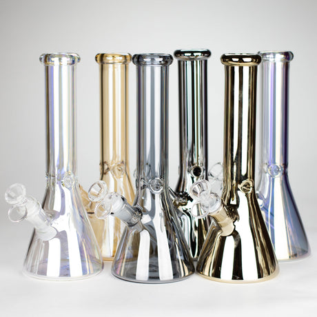 10" 5mm Electroplate Glass Bong Assorted Colour Glass Bong Super Supplys Inc