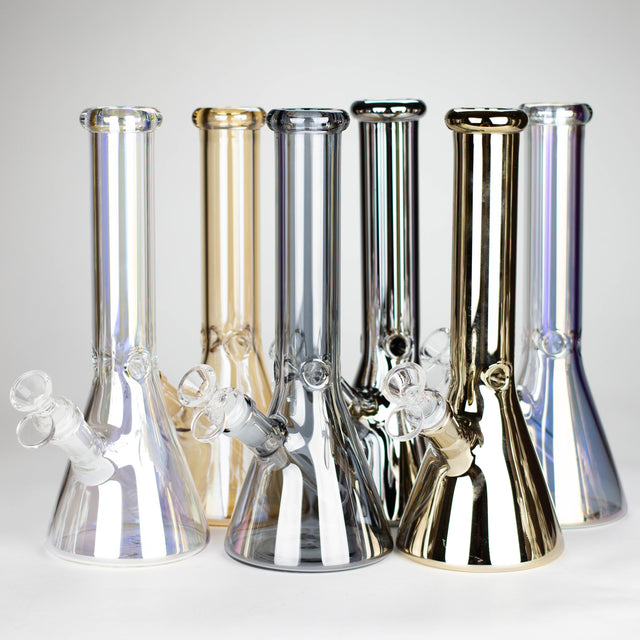 10" 5mm Electroplate Glass Bong Assorted Colour Glass Bong Super Supplys Inc
