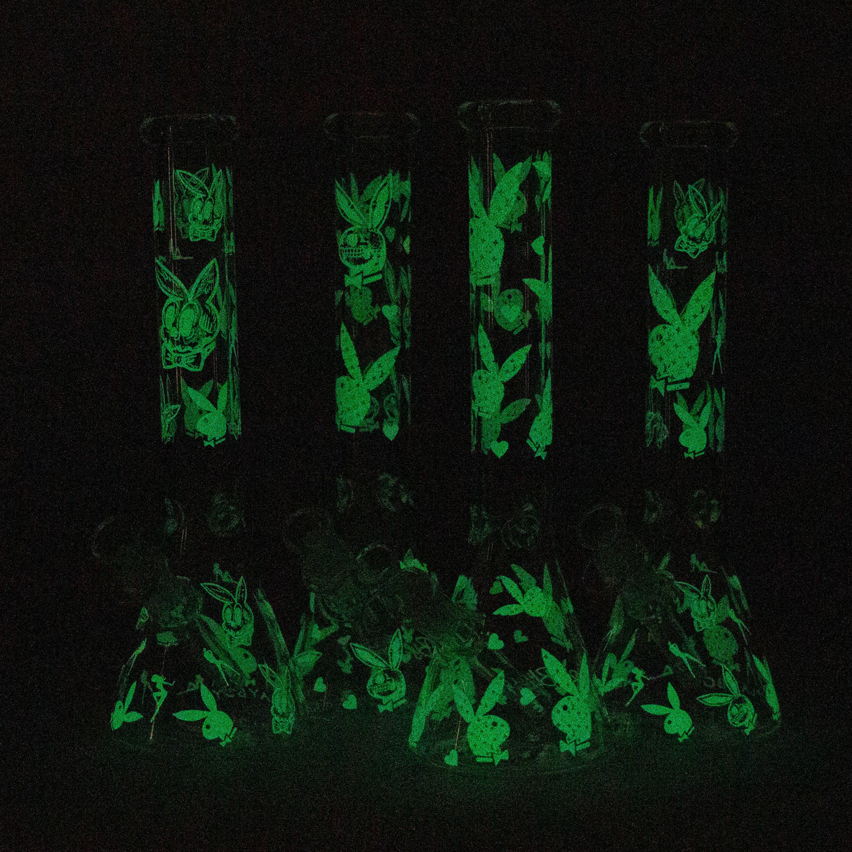 12" 5mm Luxury Design Glow in the Dark Glass Bong Glass Bong Super Supplys Inc