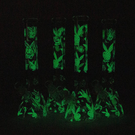 12" 5mm Luxury Design Glow in the Dark Glass Bong Glass Bong Super Supplys Inc