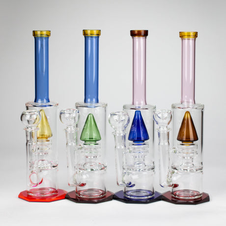 10" diamond cut stemless glass water pipe Glass Bong Bongzie Smokes