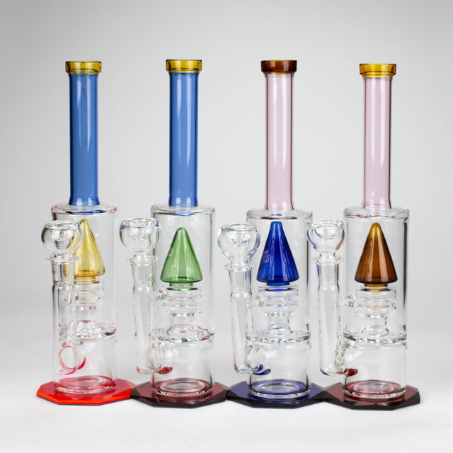 10" diamond cut stemless glass water pipe Glass Bong Bongzie Smokes