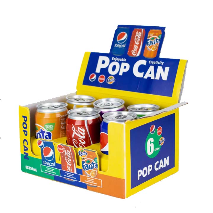 Soda Pop Stash Cans Box Of 6 Case Super Supplys Inc