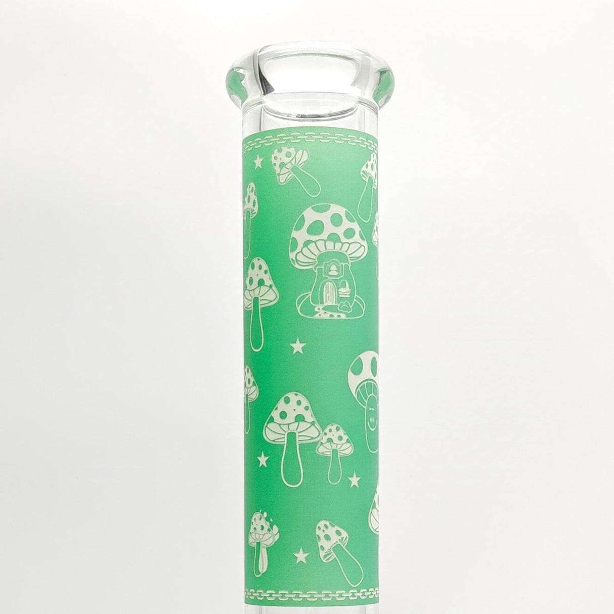 14" 7mm Mushroom Glow in the dark Bong Glass Bong Super Supplys Inc