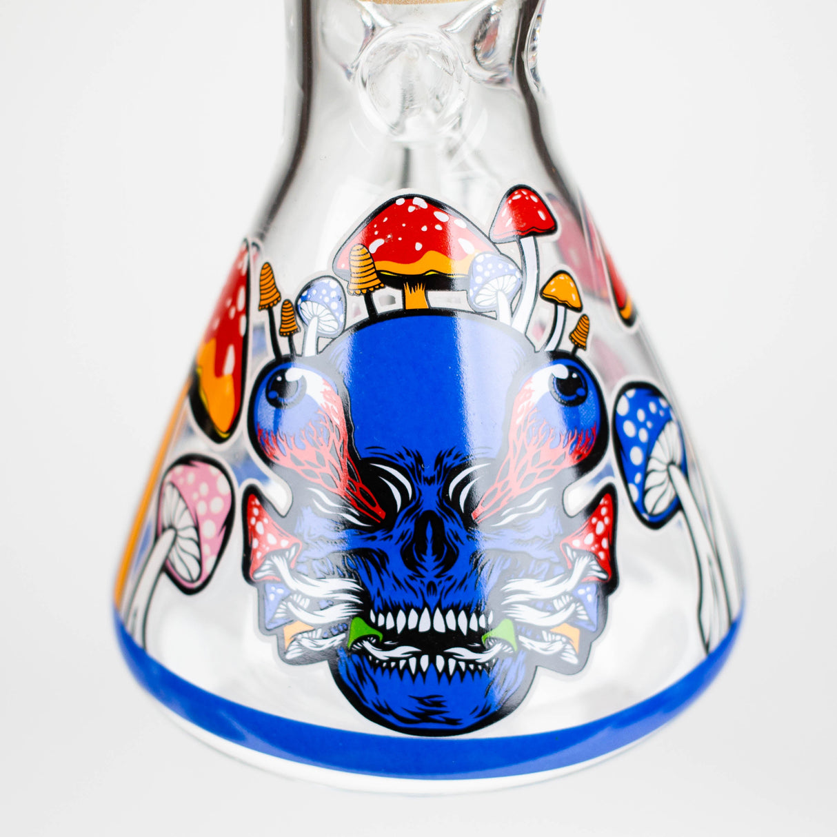 Z10" Glow in the dark Glass Bong With Mushroom Skull Design Glass Bong 777 Smoke