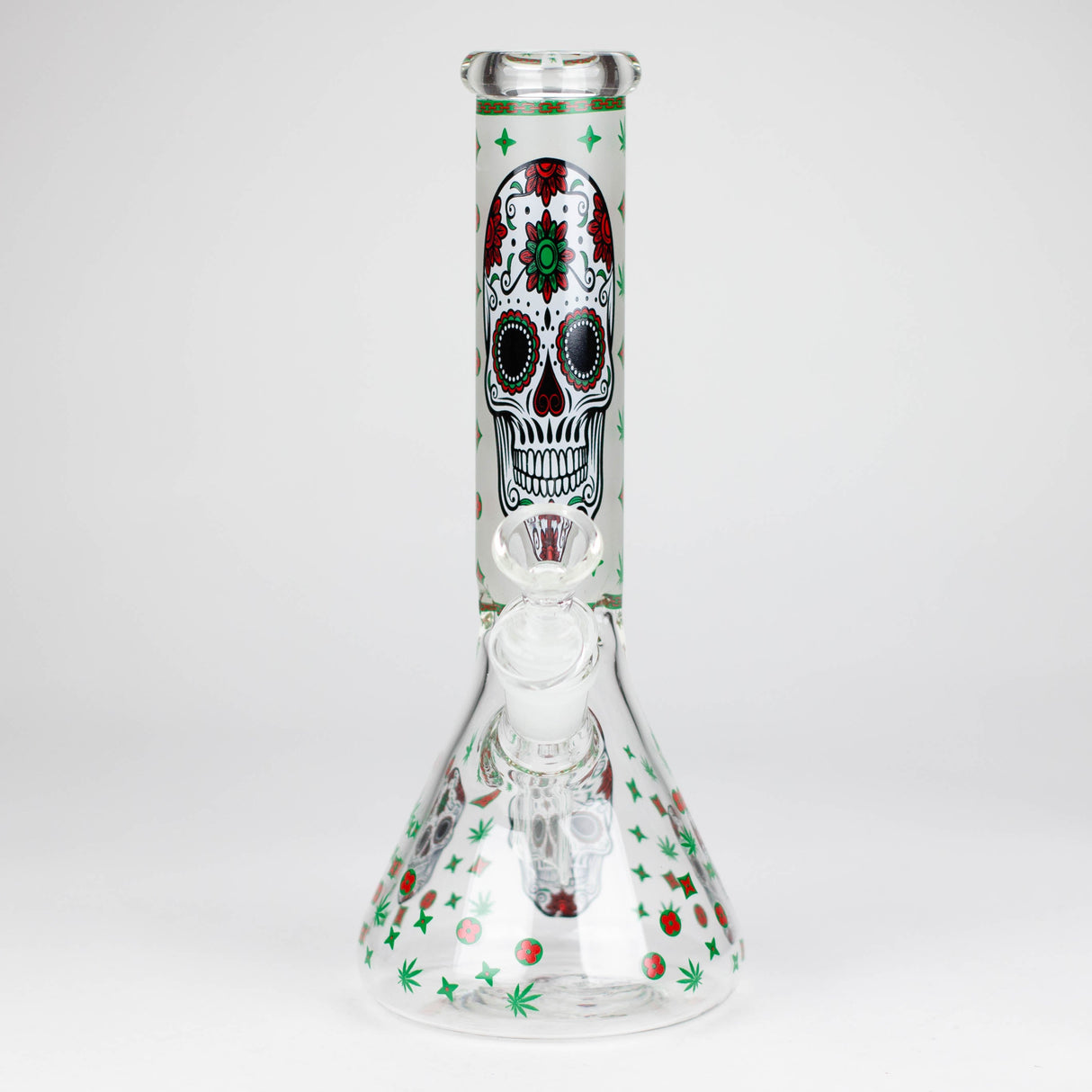 10" Glass Bong With Sugar Skull Design Glass Bong 777 Smoke