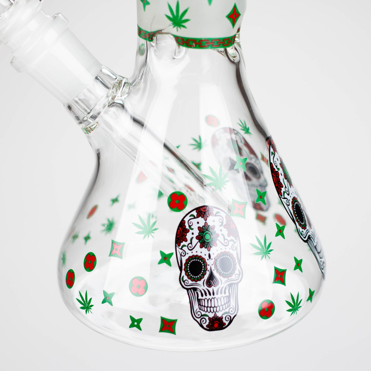 10" Glass Bong With Sugar Skull Design Glass Bong 777 Smoke