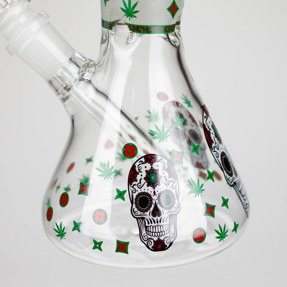 10" Glass Bong With Sugar Skull Design Glass Bong 777 Smoke