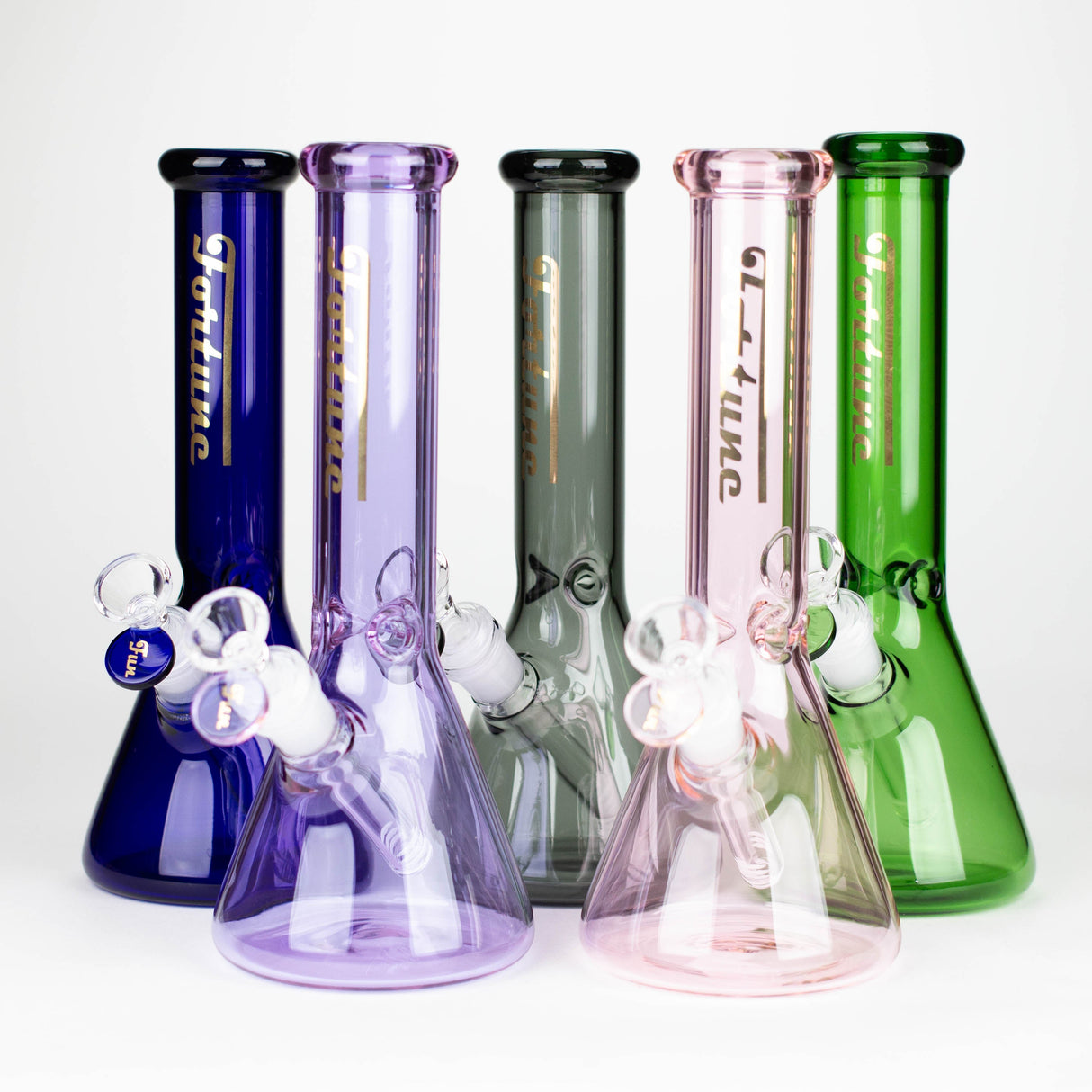 Fortune | 10" 4mm Coloured Glass Bong Assorted Colour Glass Bong Fortune