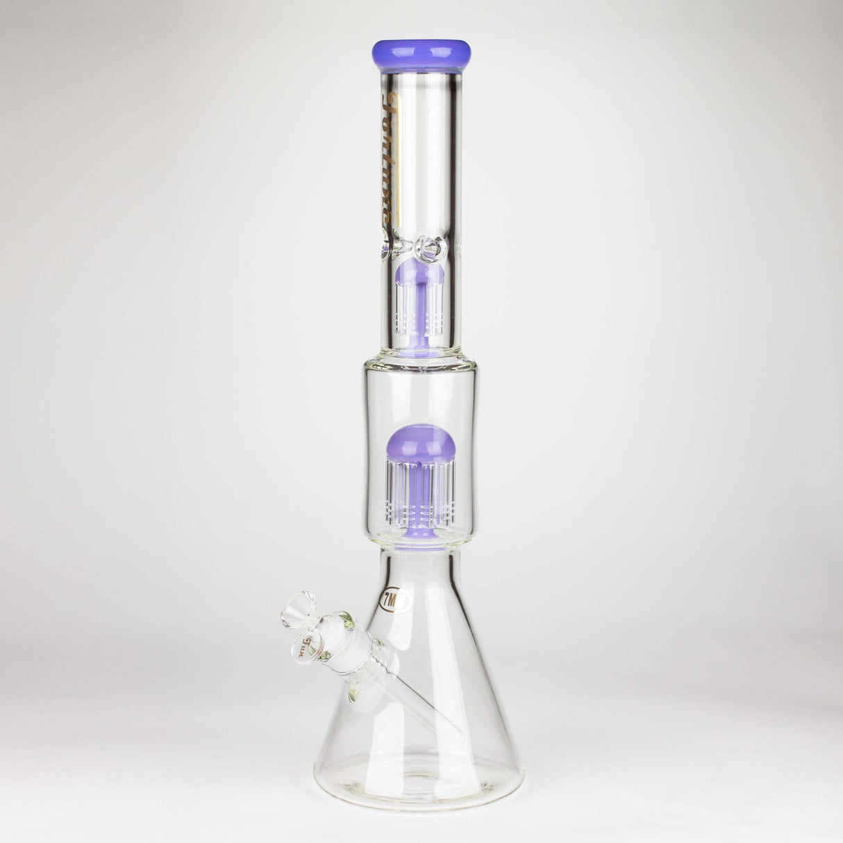 Fortune | 18" Double Tree Perc Beaker Bong Assorted Colour Glass Bong Fortune Purple