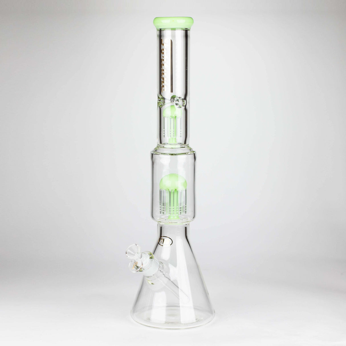 Fortune | 18" Double Tree Perc Beaker Bong Assorted Colour Glass Bong Fortune Green
