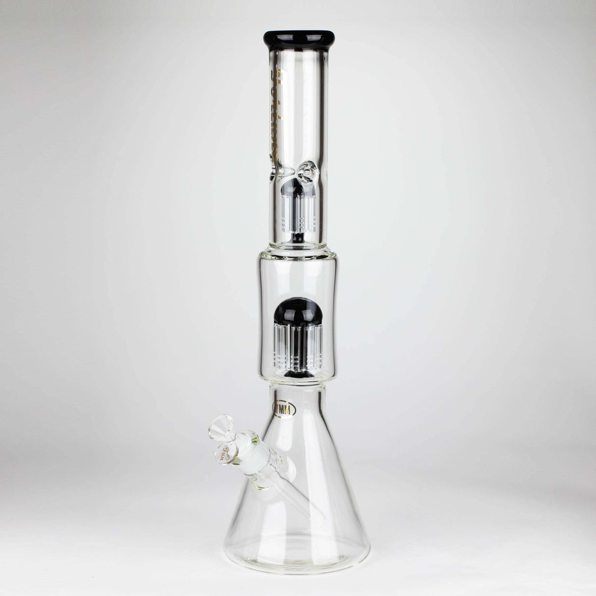 Fortune | 18" Double Tree Perc Beaker Bong Assorted Colour Glass Bong Fortune Black