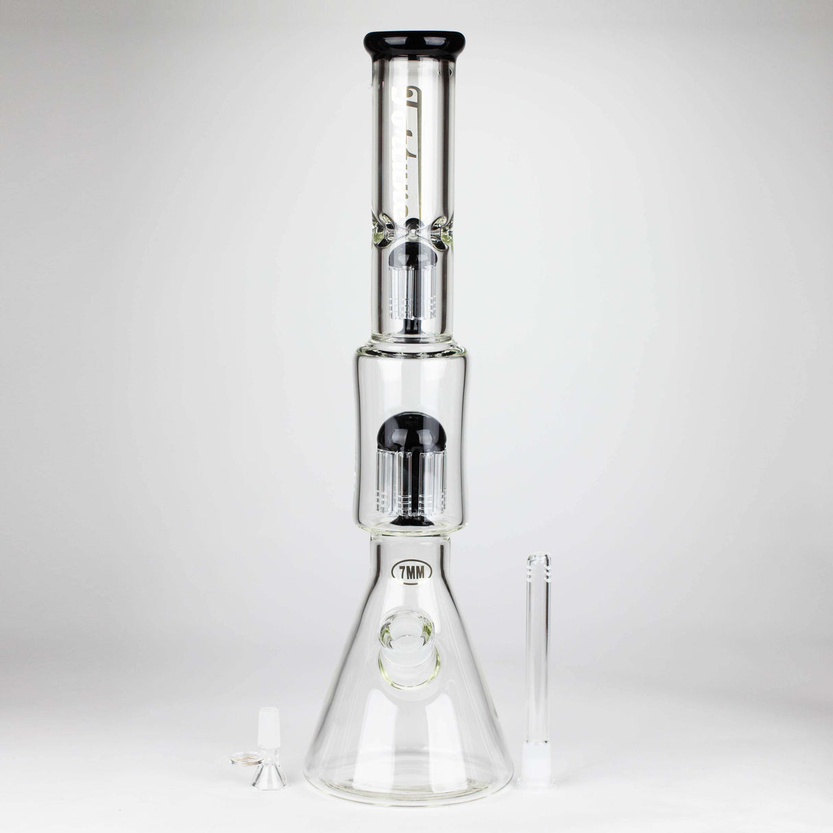 Fortune | 18" Double Tree Perc Beaker Bong Assorted Colour Glass Bong Fortune
