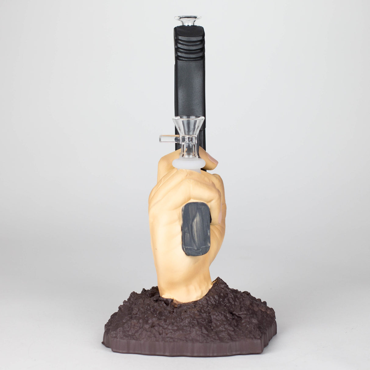 A bong with a pistol in hand Resin · Silicone · Plastic Bong YHS Smoke
