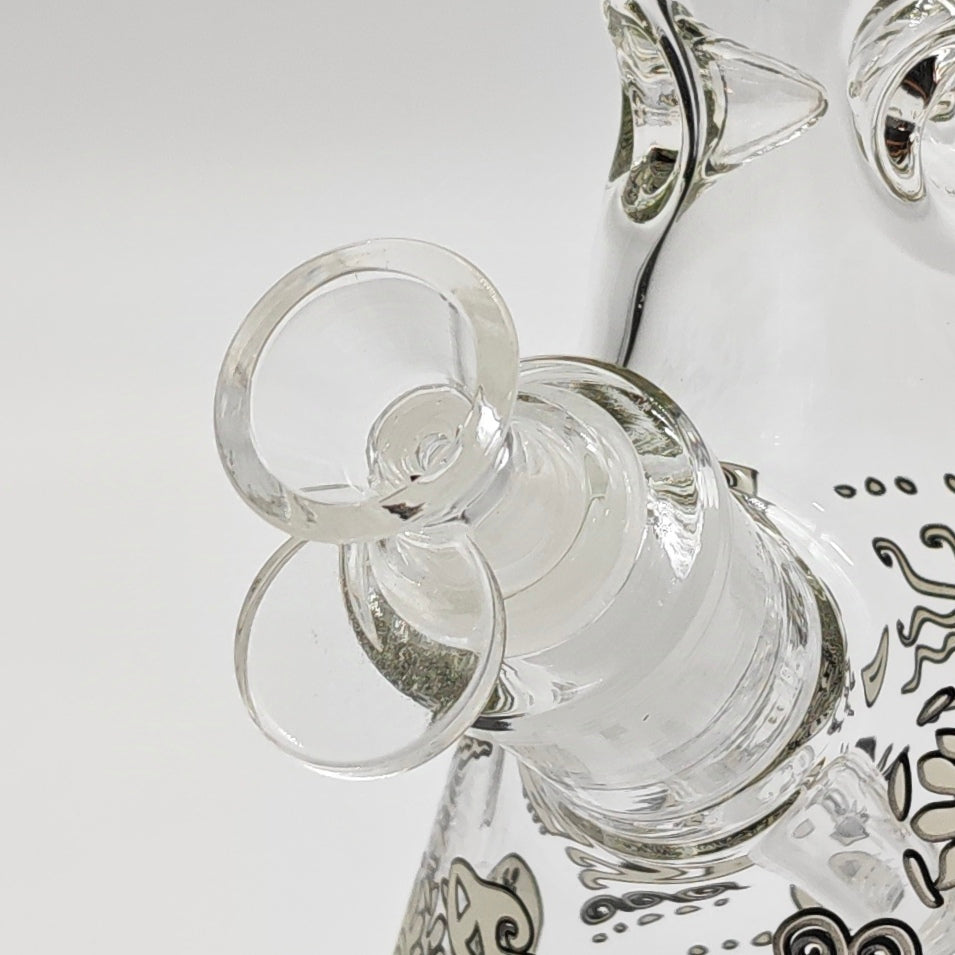 Glow in the dark 14" 7mm Egyptian Design Bong Glass Bong Super Supplys Inc