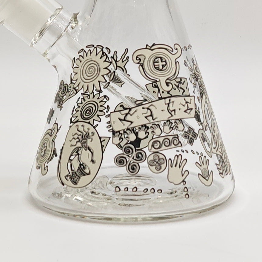 Glow in the dark 14" 7mm Egyptian Design Bong Glass Bong Super Supplys Inc