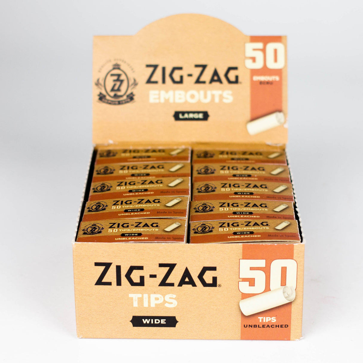 ZIG-ZAG | Unbleached Wide Tips box of 50 Filter Tip ONE
