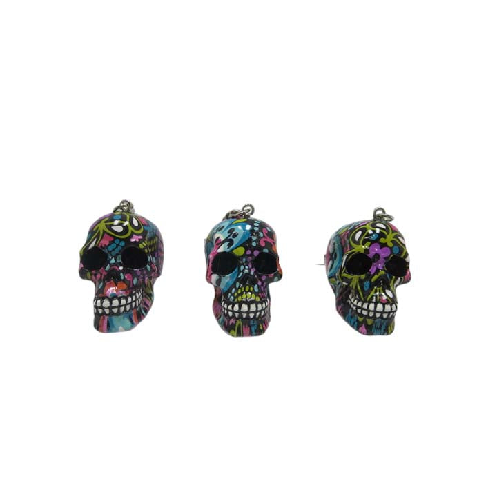 Resin With Water Transfer Printing Skull Key Chain-Assorted Gadget Super Supplys Inc Design Q