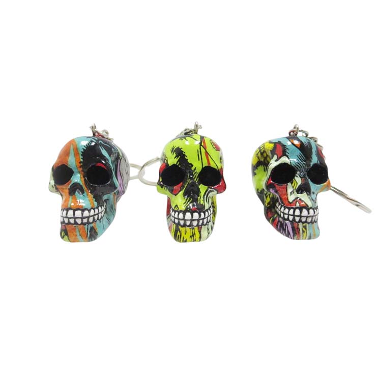 Resin With Water Transfer Printing Skull Key Chain-Assorted Gadget Super Supplys Inc Design I