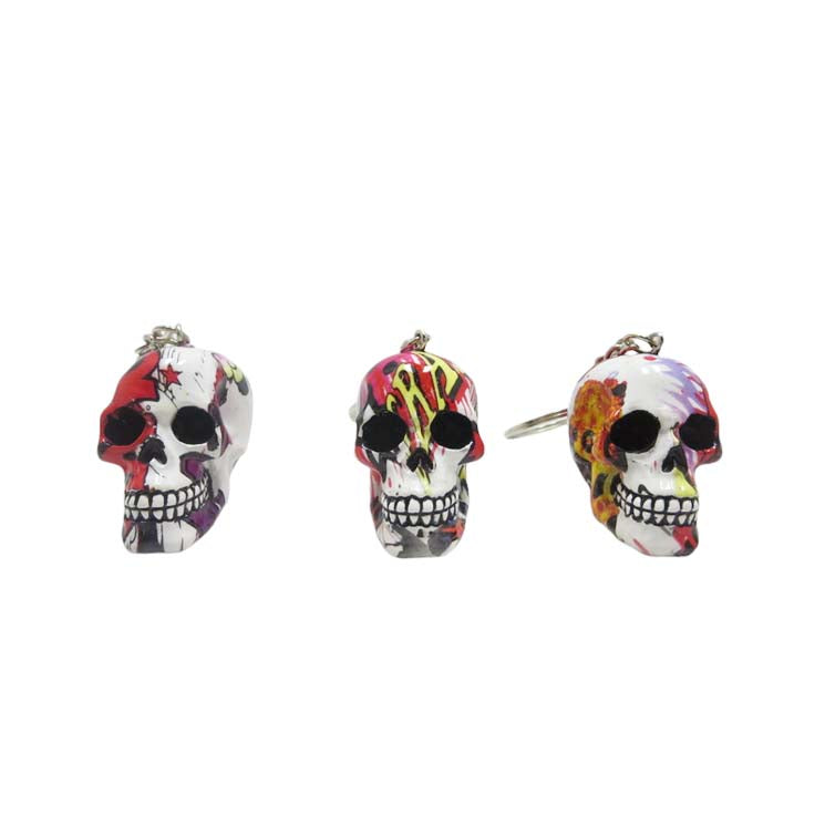 Resin With Water Transfer Printing Skull Key Chain-Assorted Gadget Super Supplys Inc Design C
