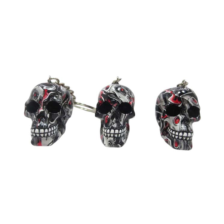 Resin With Water Transfer Printing Skull Key Chain-Assorted Gadget Super Supplys Inc