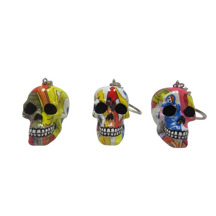 Resin With Water Transfer Printing Skull Key Chain-Assorted Gadget Super Supplys Inc Design B