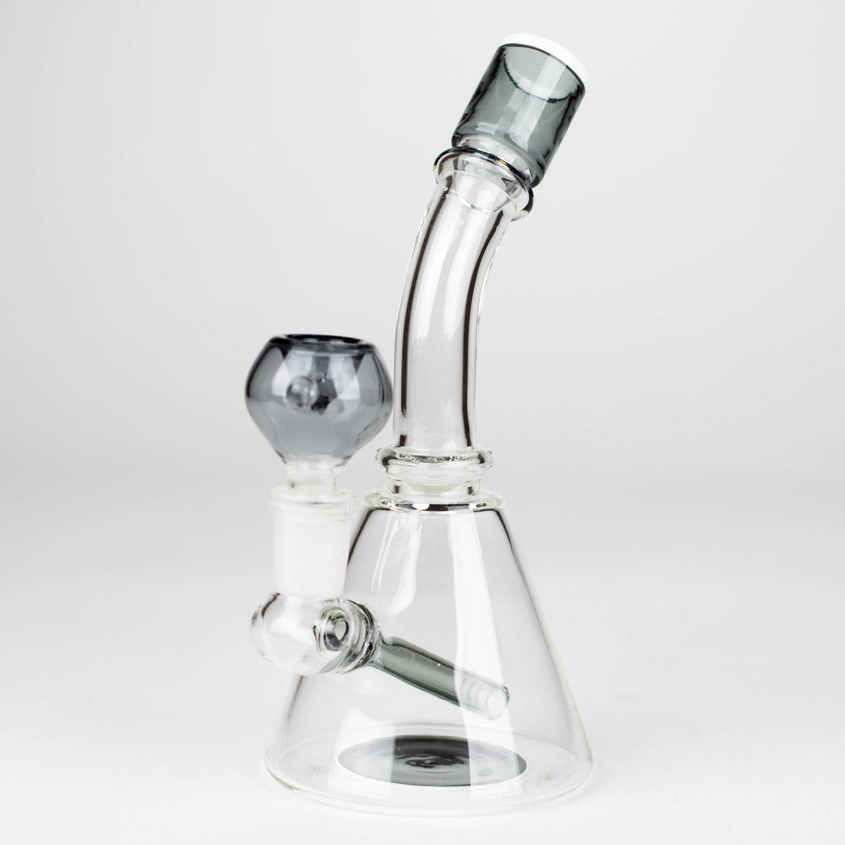 7" Bent neck fancy bong Glass Bong Bongzie Smokes Black