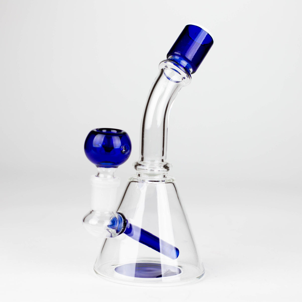 7" Bent neck fancy bong Glass Bong Bongzie Smokes Blue
