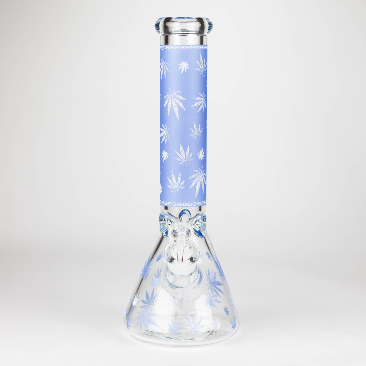 14" 7mm Leaf Design Grown In the Dark Water Bong Glass Bong Super Supplys Inc