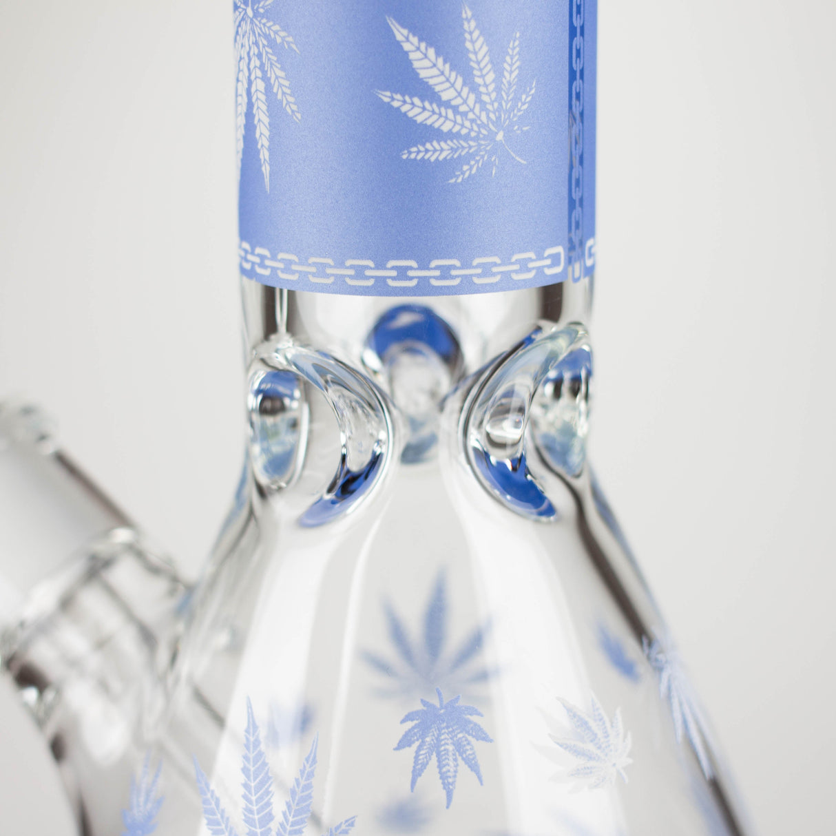 14" 7mm Leaf Design Grown In the Dark Water Bong Glass Bong Super Supplys Inc