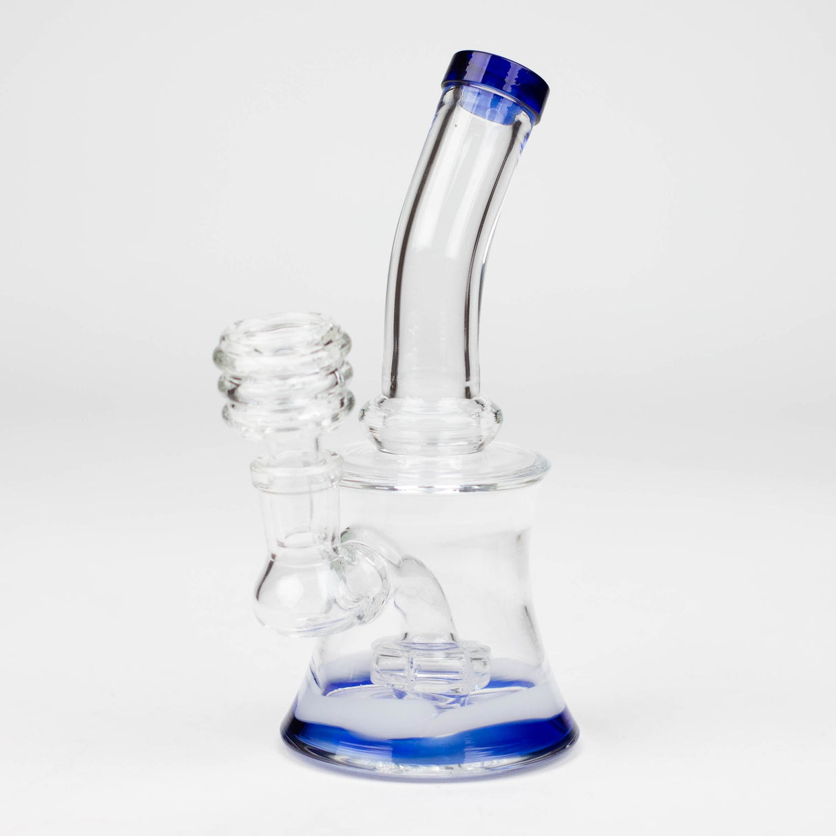 6.5" bent neck glass bong with diffuser Glass Bong Bongzie Smokes Blue