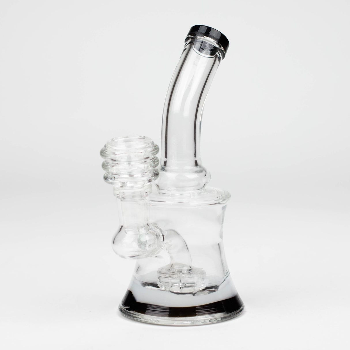 6.5" bent neck glass bong with diffuser Glass Bong Bongzie Smokes Black
